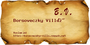 Borsoveczky Villő névjegykártya